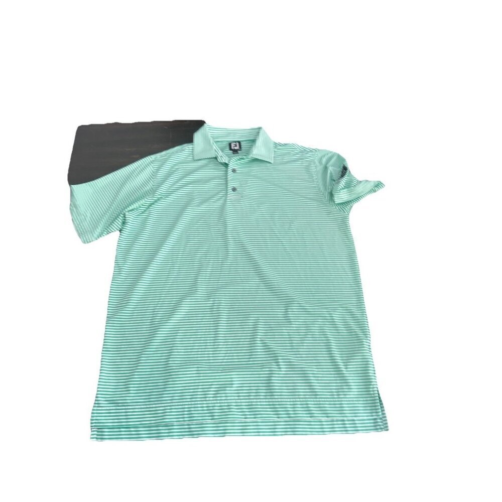 Men’s Footjoy Green Striped Polo Large